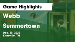 Webb  vs Summertown  Game Highlights - Dec. 30, 2020