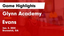 Glynn Academy  vs Evans  Game Highlights - Jan. 5, 2024