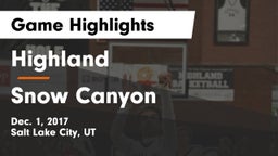 Highland  vs Snow Canyon  Game Highlights - Dec. 1, 2017
