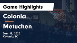Colonia  vs Metuchen  Game Highlights - Jan. 18, 2020