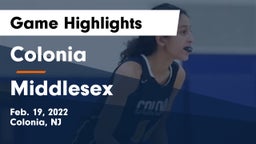 Colonia  vs Middlesex  Game Highlights - Feb. 19, 2022