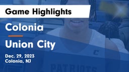 Colonia  vs Union City  Game Highlights - Dec. 29, 2023