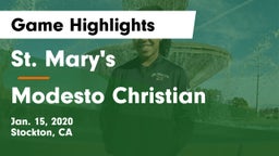 St. Mary's  vs Modesto Christian  Game Highlights - Jan. 15, 2020