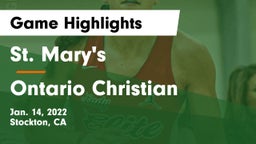 St. Mary's  vs Ontario Christian  Game Highlights - Jan. 14, 2022