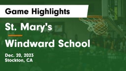 St. Mary's  vs Windward School Game Highlights - Dec. 20, 2023