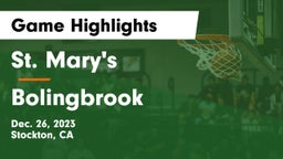 St. Mary's  vs Bolingbrook  Game Highlights - Dec. 26, 2023
