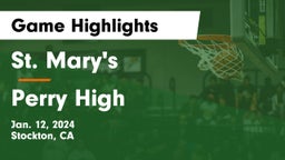 St. Mary's  vs Perry High Game Highlights - Jan. 12, 2024