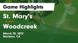 St. Mary's  vs Woodcreek  Game Highlights - March 30, 2022