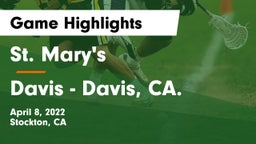 St. Mary's  vs Davis  - Davis, CA. Game Highlights - April 8, 2022