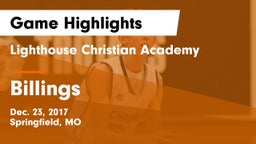 Lighthouse Christian Academy vs Billings  Game Highlights - Dec. 23, 2017