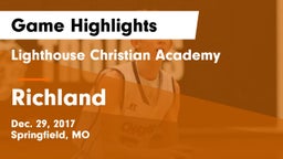 Lighthouse Christian Academy vs Richland  Game Highlights - Dec. 29, 2017