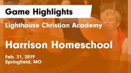 Lighthouse Christian Academy vs Harrison Homeschool Game Highlights - Feb. 21, 2019