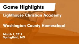 Lighthouse Christian Academy vs Washington County Homeschool Game Highlights - March 2, 2019