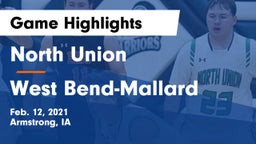 North Union   vs West Bend-Mallard  Game Highlights - Feb. 12, 2021