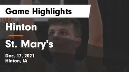 Hinton  vs St. Mary's  Game Highlights - Dec. 17, 2021