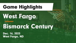 West Fargo  vs Bismarck Century  Game Highlights - Dec. 16, 2023