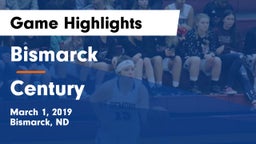 Bismarck  vs Century  Game Highlights - March 1, 2019