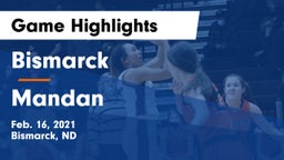 Bismarck  vs Mandan  Game Highlights - Feb. 16, 2021