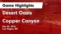 Desert Oasis  vs Copper Canyon Game Highlights - Dec 02, 2016