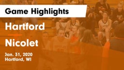 Hartford  vs Nicolet  Game Highlights - Jan. 31, 2020