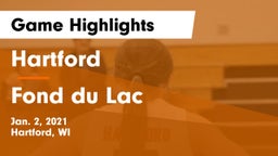 Hartford  vs Fond du Lac  Game Highlights - Jan. 2, 2021
