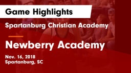 Spartanburg Christian Academy  vs Newberry Academy Game Highlights - Nov. 16, 2018
