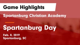 Spartanburg Christian Academy  vs Spartanburg Day  Game Highlights - Feb. 8, 2019
