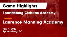 Spartanburg Christian Academy  vs Laurence Manning Academy  Game Highlights - Jan. 4, 2020