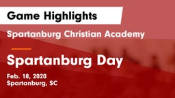 Spartanburg Christian Academy  vs Spartanburg Day Game Highlights - Feb. 18, 2020