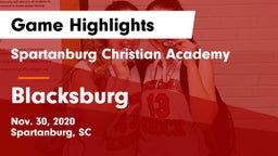Spartanburg Christian Academy  vs Blacksburg  Game Highlights - Nov. 30, 2020