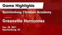 Spartanburg Christian Academy  vs Greenville Hurricanes Game Highlights - Jan. 28, 2021