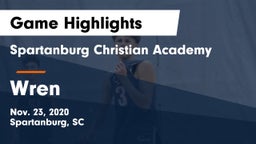 Spartanburg Christian Academy  vs Wren  Game Highlights - Nov. 23, 2020