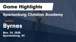 Spartanburg Christian Academy  vs Byrnes  Game Highlights - Nov. 24, 2020