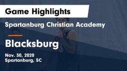 Spartanburg Christian Academy  vs Blacksburg  Game Highlights - Nov. 30, 2020