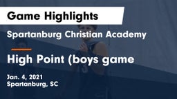 Spartanburg Christian Academy  vs High Point (boys game Game Highlights - Jan. 4, 2021