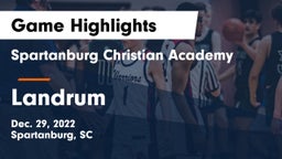 Spartanburg Christian Academy  vs Landrum  Game Highlights - Dec. 29, 2022