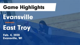 Evansville  vs East Troy  Game Highlights - Feb. 4, 2020