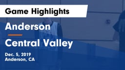 Anderson  vs Central Valley  Game Highlights - Dec. 5, 2019