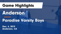 Anderson  vs Paradise  Varsity Boys Game Highlights - Dec. 6, 2019