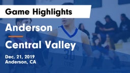 Anderson  vs Central Valley  Game Highlights - Dec. 21, 2019