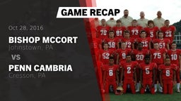 Recap: Bishop McCort  vs. Penn Cambria  2016