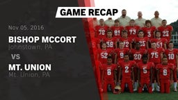 Recap: Bishop McCort  vs. Mt. Union  2016