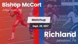 Matchup: Bishop McCort High vs. Richland  2017