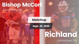 Matchup: Bishop McCort High vs. Richland  2020