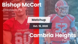 Matchup: Bishop McCort High vs. Cambria Heights  2020