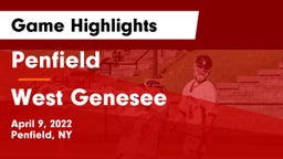 Penfield  vs West Genesee  Game Highlights - April 9, 2022