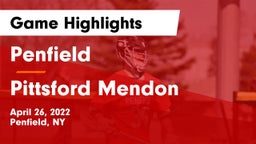 Penfield  vs Pittsford Mendon Game Highlights - April 26, 2022