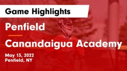 Penfield  vs Canandaigua Academy  Game Highlights - May 13, 2022
