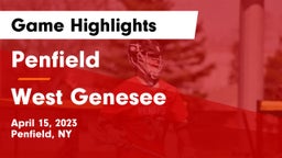 Penfield  vs West Genesee  Game Highlights - April 15, 2023