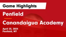 Penfield  vs Canandaigua Academy  Game Highlights - April 25, 2024